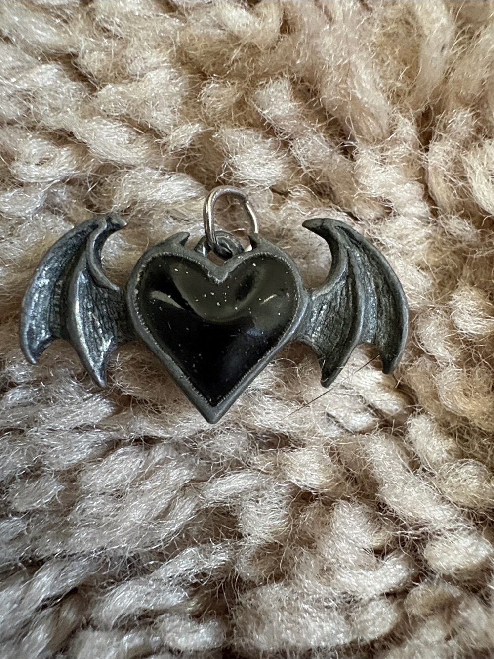 Black Heart Bat Wing Pendant Necklace - Gothic Women’s Jewelry